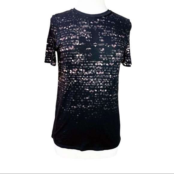 Tory Burch Black Logo Multicolored Graphic Tee XS - Picture 1 of 6
